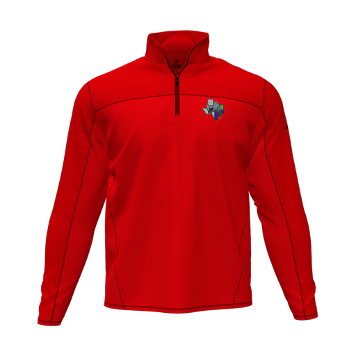 [CUS-DFW-QTRZ-PER-LSL-RED-AS-LOGO2] Quarter Zip Pullover (Adult S, Red, Logo 2)