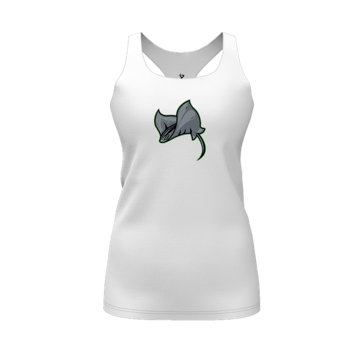 [CUS-DFW-RCBK-PER-WHT-FYS-LOGO1] Racerback Tank Top (Female Youth S, White, Logo 1)