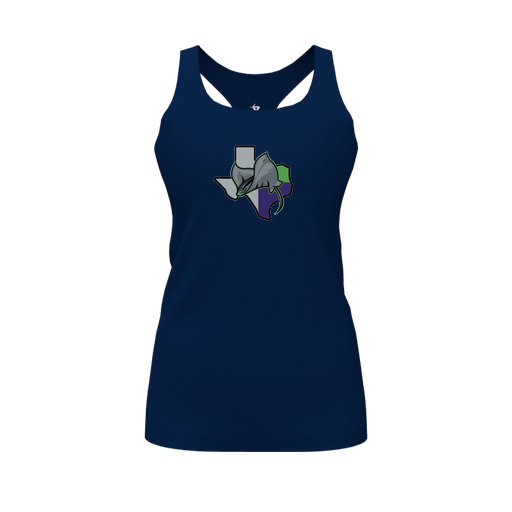 [CUS-DFW-RCBK-PER-NVY-FYS-LOGO2] Decker Racerback Tank Top (Female Youth S, Navy, Logo 2)