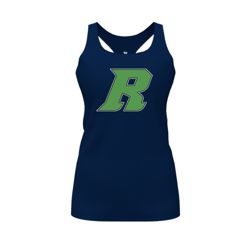 [CUS-DFW-RCBK-PER-NVY-FYS-LOGO3] Racerback Tank Top (Female Youth S, Navy, Logo 3)