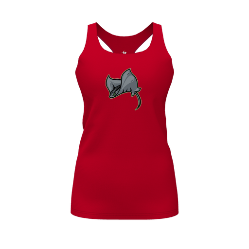 [CUS-DFW-RCBK-PER-RED-FYS-LOGO1] Racerback Tank Top (Female Youth S, Red, Logo 1)