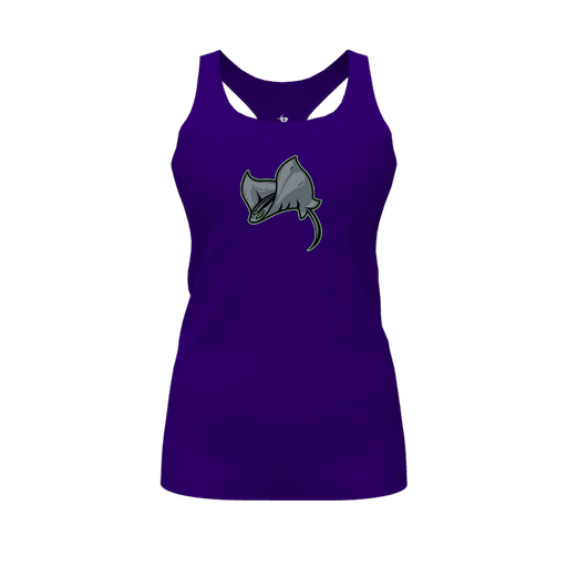 [FT0TRBPP-FYS-LOGO1] Decker Racerback Tank Top (Female Youth S, Purple, Logo 1)