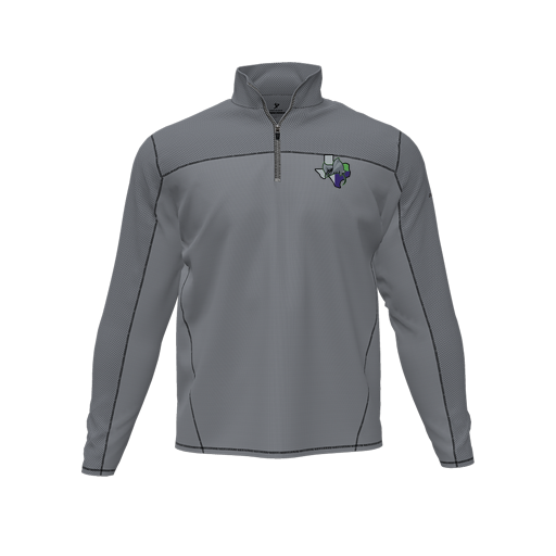 [CUS-DFW-QTRZ-PER-LSL-GRY-AS-LOGO2] Quarter Zip Pullover (Adult S, Gray, Logo 2)