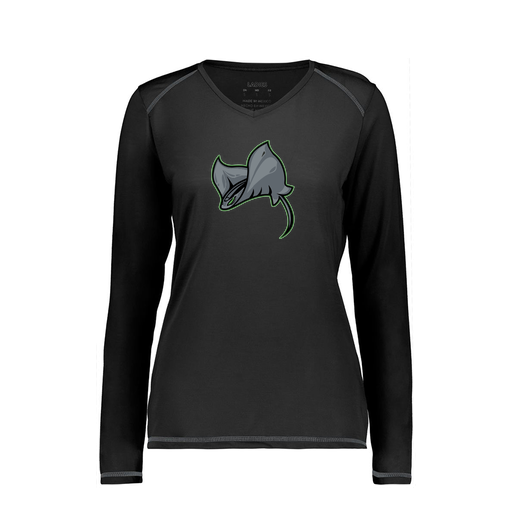 [6847.080.XS-LOGO1] Women's SoftTouch Long Sleeve (Female Adult XS, Black, Logo 1)
