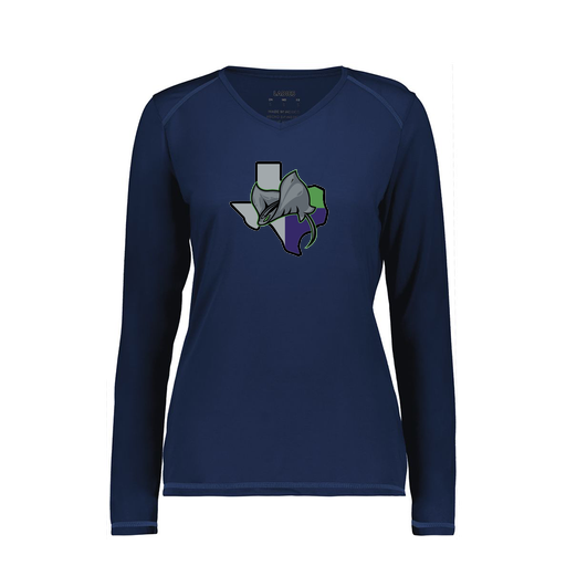 [6847.065.XS-LOGO2] Women's SoftTouch Long Sleeve (Female Adult XS, Navy, Logo 2)