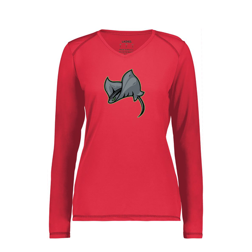 [6847.083.XS-LOGO1] Women's SoftTouch Long Sleeve (Female Adult XS, Red, Logo 1)