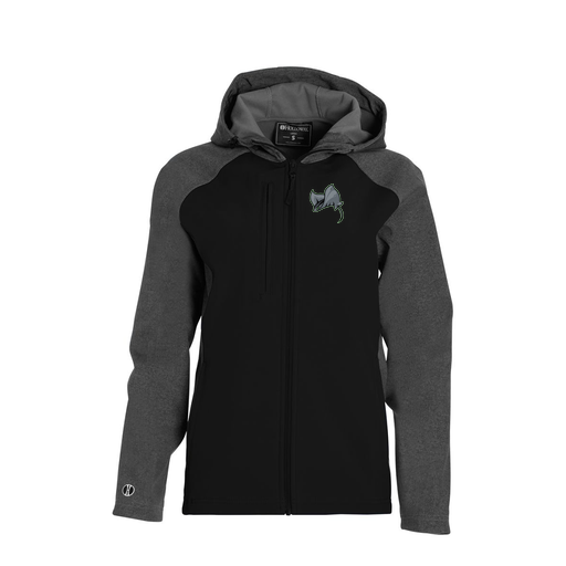 [229357.H05.XS-LOGO1] Soft Shell Full Zip Jacket - Womens (Female Adult XS, Black, Logo 1)