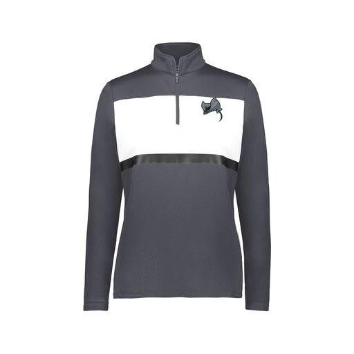 [222791.F52.XS-LOGO1] Ladies Bold 1/4 Zip Pullover (Female Adult XS, Gray, Logo 1)
