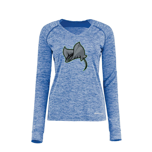 [222770.U55.XS-LOGO1] Ladies Electric Long Sleeve Shirt (Female Adult XS, Royal, Logo 1)