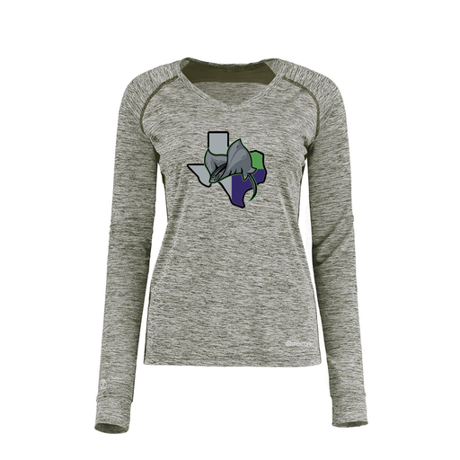 [222770.K94.XS-LOGO2] Ladies Electric Long Sleeve Shirt (Female Adult XS, Gray, Logo 2)