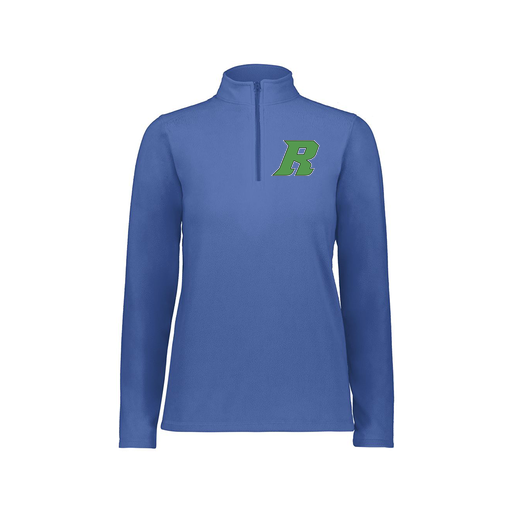 [6864.060.XS-LOGO3] Ladies MicroFleece 1/4 Zip Pullover (Female Adult XS, Royal, Logo 3)