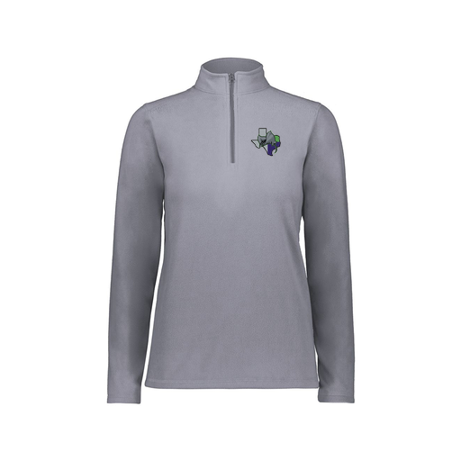 [6864.059.XS-LOGO2] Ladies MicroFleece 1/4 Zip Pullover (Female Adult XS, Gray, Logo 2)