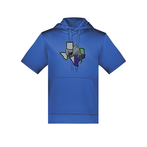 [6871.060.S-LOGO2] Men's Dri Fit Short Sleeve Hoodie (Adult S, Royal, Logo 2)