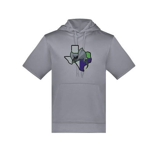 [6871.059.S-LOGO2] Men's Dri Fit Short Sleeve Hoodie (Adult S, Gray, Logo 2)