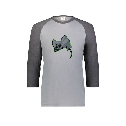 [6880.30V.S-LOGO1] Youth Vintage 3/4 T-Shirt (Youth S, Gray, Logo 1)