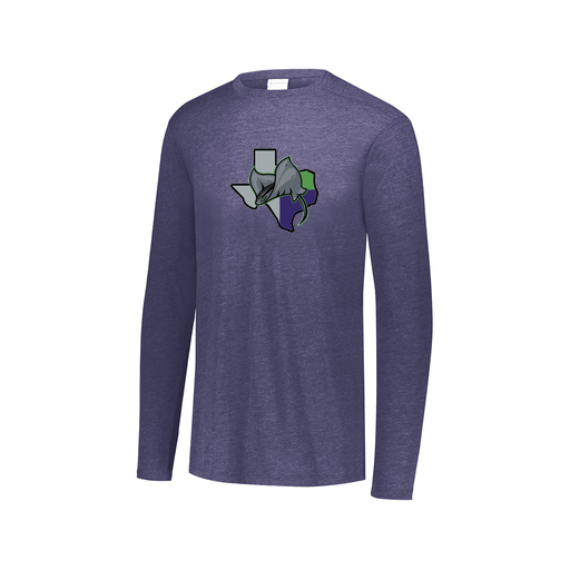 [FTLCUBNV-AXS-LOGO2] Decker Men's Tri-Blend T-Shirt - Long Sleeve (Adult XS, Navy, Logo 2)