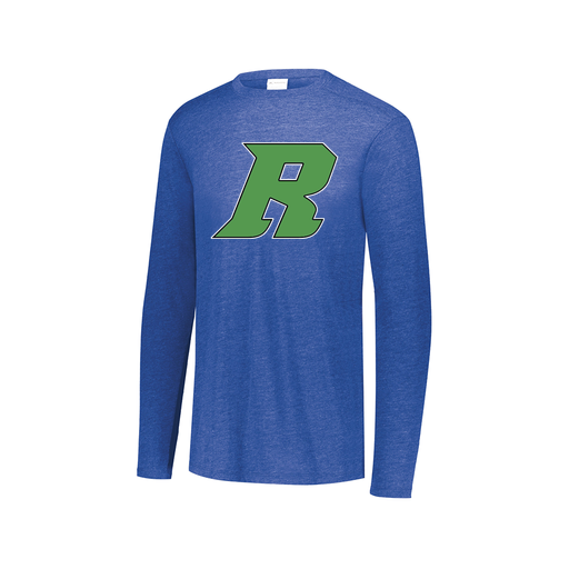 [3075.U55.XS-LOGO3] Decker Men's Tri-Blend T-Shirt - Long Sleeve (Adult XS, Royal, Logo 3)