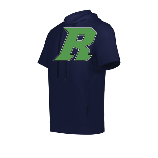 [222505.065.S-LOGO3] Men's Venturs Soft Knit Short Sleeve Hoodie (Adult S, Navy, Logo 3)