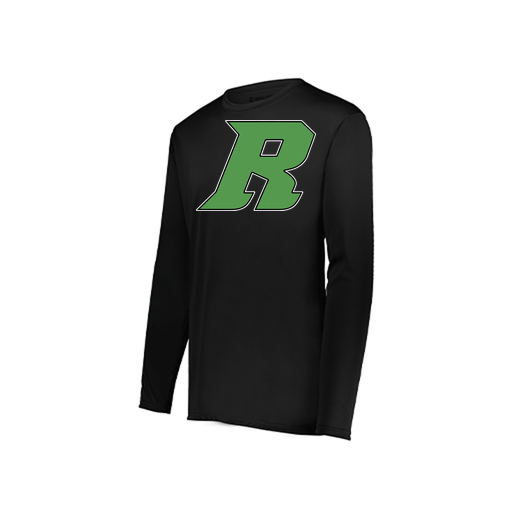 [222823.080.S-LOGO3] Youth LS Smooth Sport Shirt (Youth S, Black, Logo 3)