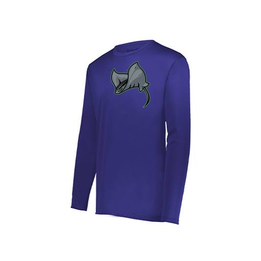 [222823.747.S-LOGO1] Youth LS Smooth Sport Shirt (Youth S, Purple, Logo 1)