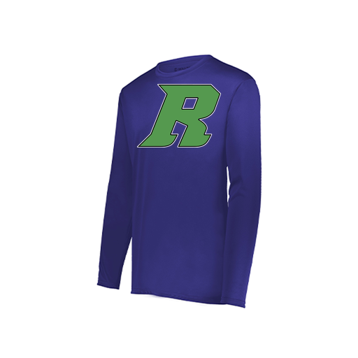 [222823.747.S-LOGO3] Youth LS Smooth Sport Shirt (Youth S, Purple, Logo 3)