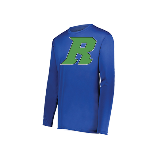 [222823.060.S-LOGO3] Youth LS Smooth Sport Shirt (Youth S, Royal, Logo 3)