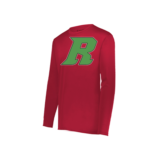 [222823.083.S-LOGO3] Youth LS Smooth Sport Shirt (Youth S, Red, Logo 3)