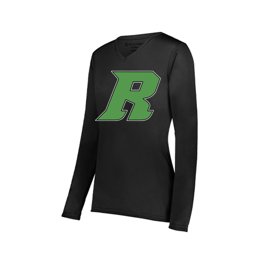 [222824.080.S-LOGO3] Ladies LS Smooth Sport Shirt (Female Adult S, Black, Logo 3)