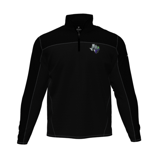 [CUS-DFW-QTRZ-PER-LSL-BLK-AS-LOGO2] Quarter Zip Pullover (Adult S, Black, Logo 2)