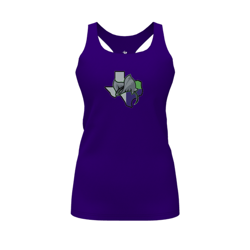 [CUS-DFW-RCBK-PER-PUR-FYS-LOGO2] Racerback Tank Top (Female Youth S, Purple, Logo 2)