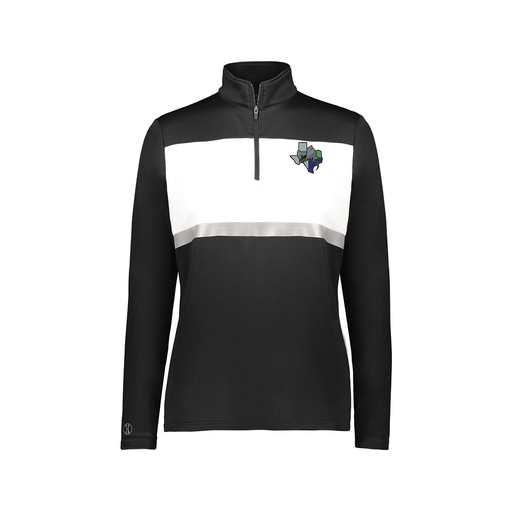 [222791.420.XS-LOGO2] Ladies Bold 1/4 Zip Pullover (Female Adult XS, Black, Logo 2)