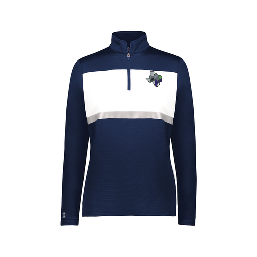 [222791.301.XS-LOGO2] Ladies Bold 1/4 Zip Pullover (Female Adult XS, Navy, Logo 2)