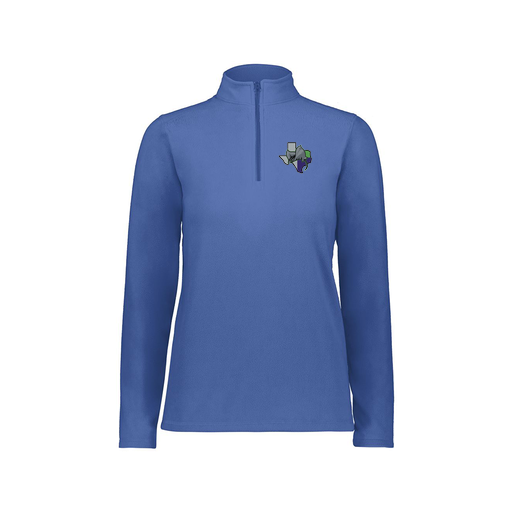 [6864.060.XS-LOGO2] Ladies MicroFleece 1/4 Zip Pullover (Female Adult XS, Royal, Logo 2)