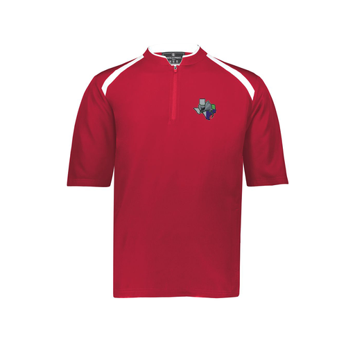 [229581-AS-RED-LOGO2] Men's Dugout Short Sleeve Pullover (Adult S, Red, Logo 2)