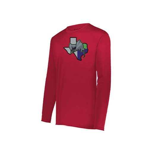 [222823.083.S-LOGO2] Youth LS Smooth Sport Shirt (Youth S, Red, Logo 2)