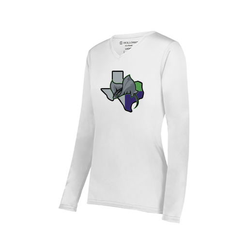 [222824.005.S-LOGO2] Ladies LS Smooth Sport Shirt (Female Adult S, White, Logo 2)