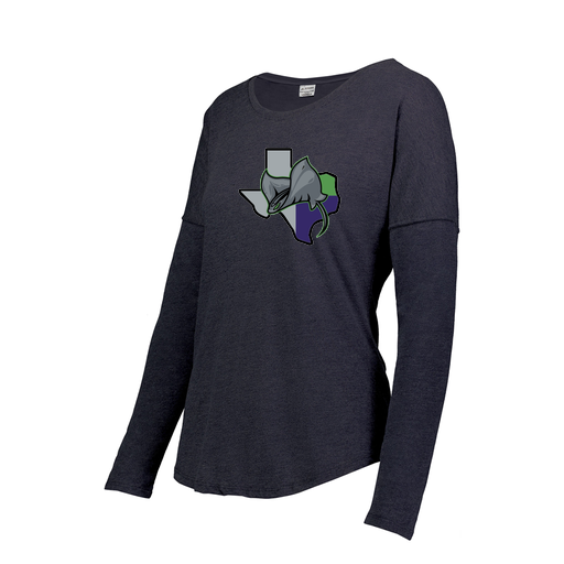 [FTLCUBNV-FAXS-LOGO2] Decker Women's Tri-Blend T-Shirt - Long Sleeve (Female Adult XS, Navy, Logo 2)
