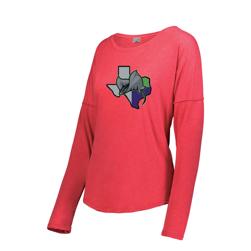 [3077.V96.XS-LOGO2] Ladies LS Ultra-blend T-Shirt (Female Adult XS, Red, Logo 2)